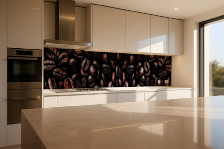 Küchenrückwand Kaffeebohnen Nahaufnahme