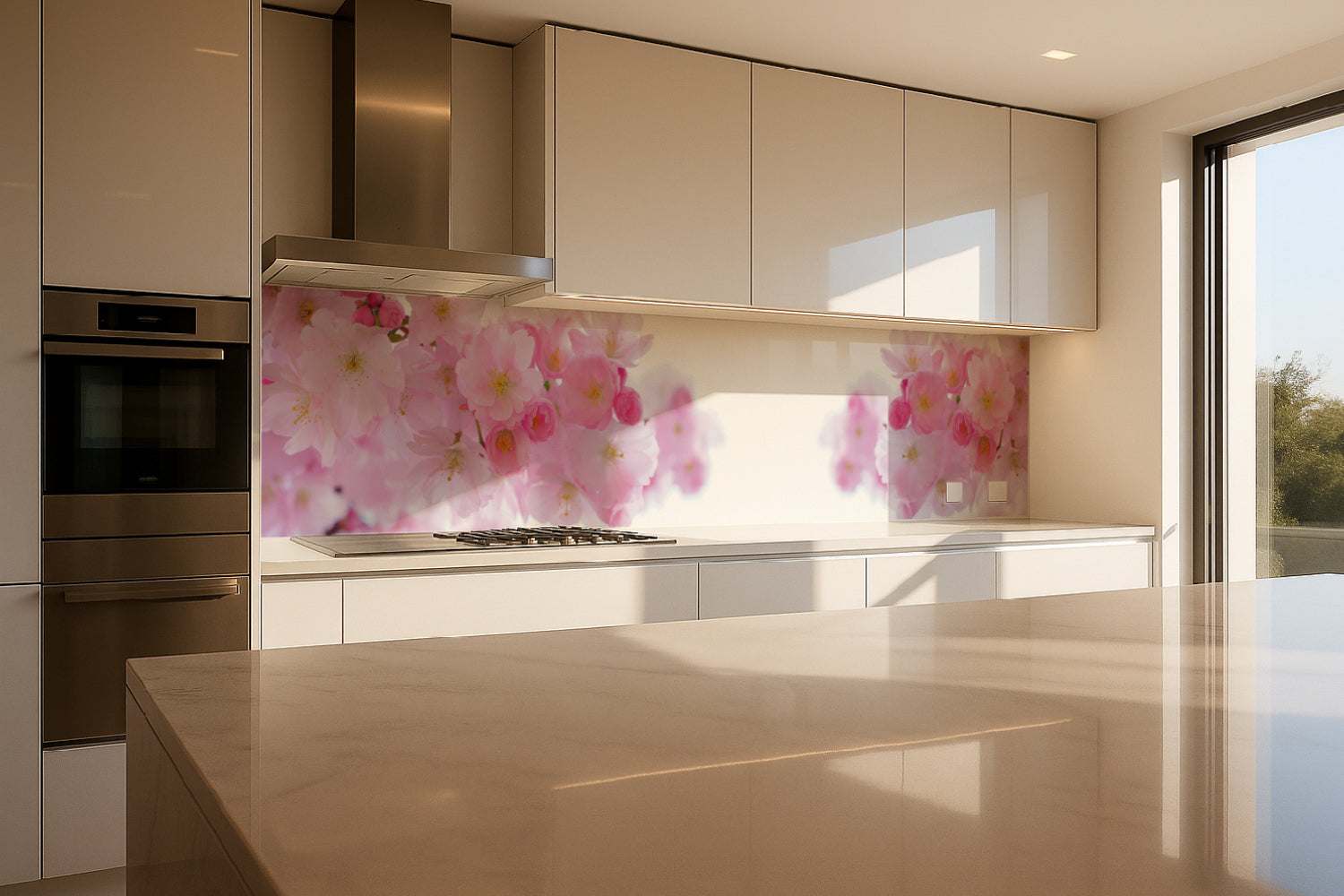 Küchenrückwand Japanische Kirschblüten