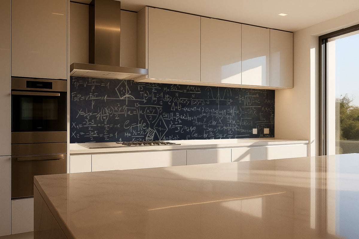 Küchenrückwand Kreidetafel mit Matheformeln