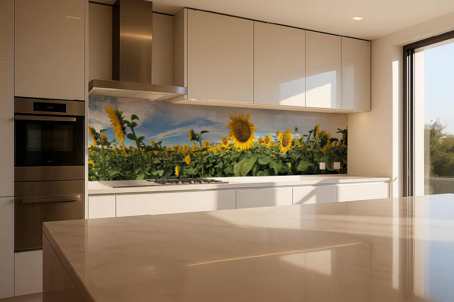 Küchenrückwand Sonnenblumenfeld