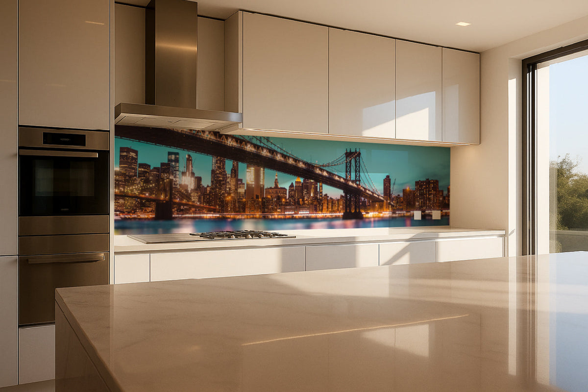 Küchenrückwand Skyline & Brücke