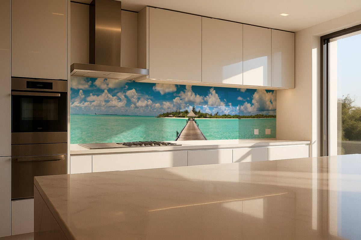 Küchenrückwand Tropischer Steg zur Insel