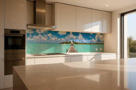 Küchenrückwand Tropischer Steg zur Insel