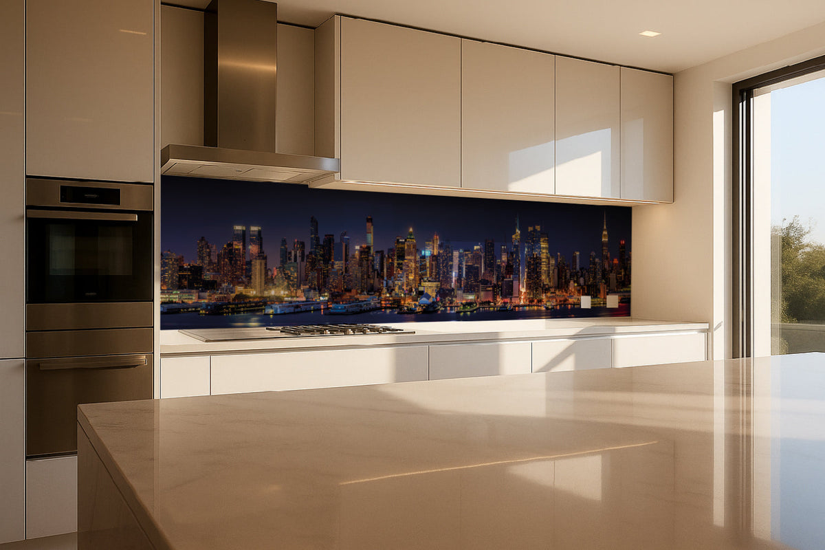 Küchenrückwand Metropole bei Nacht