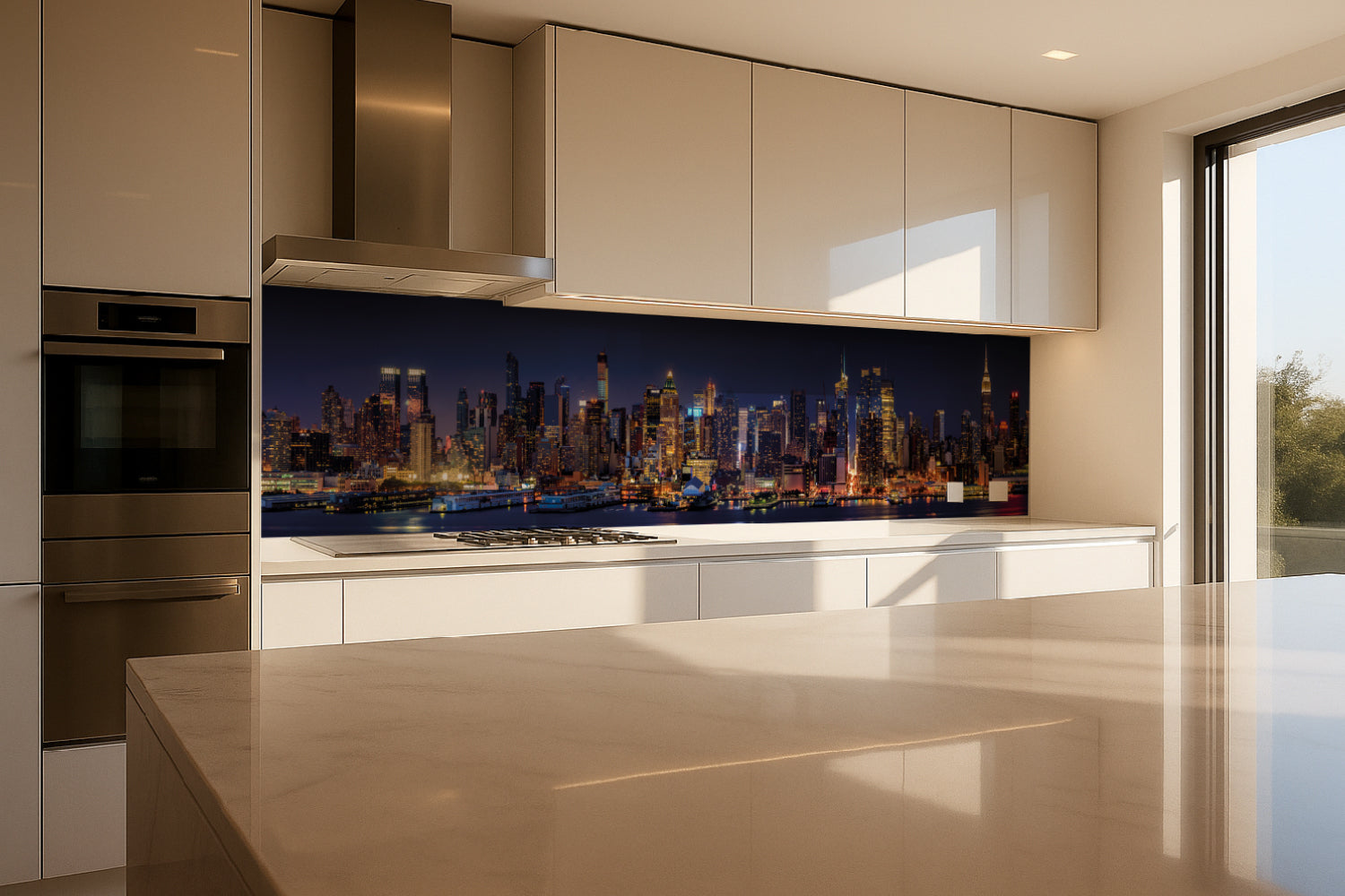 Küchenrückwand Metropole bei Nacht