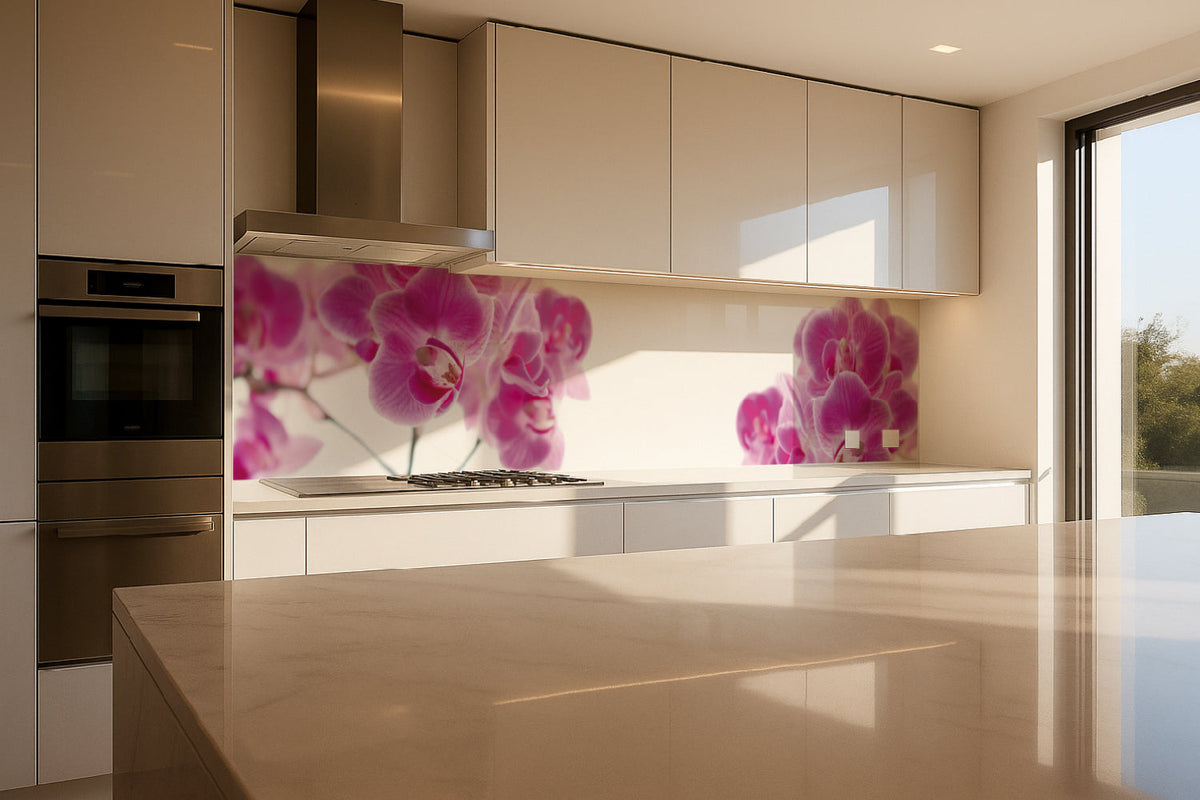Küchenrückwand Rosa Orchideenblüten