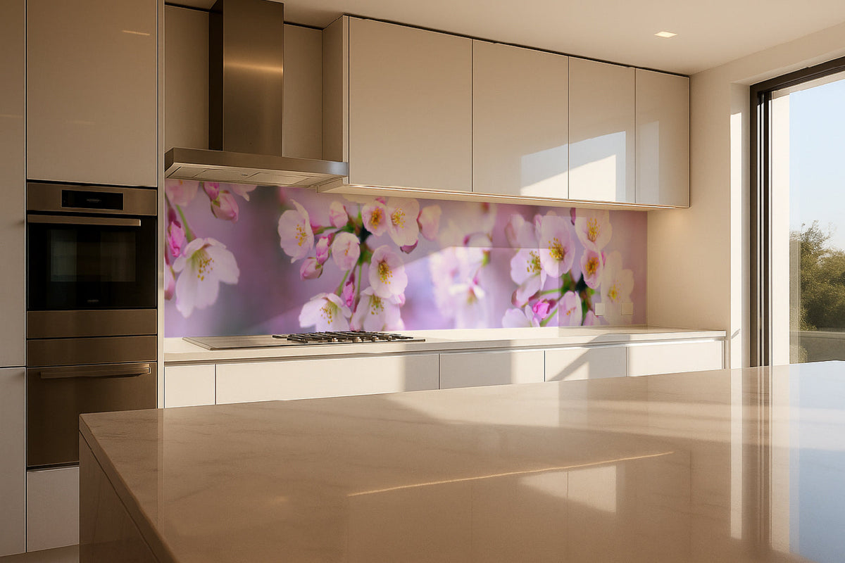 Küchenrückwand Kirschblüten