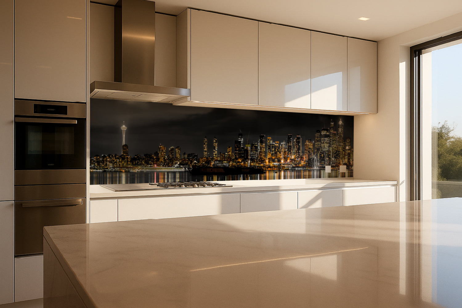 Küchenrückwand Skyline bei Nacht