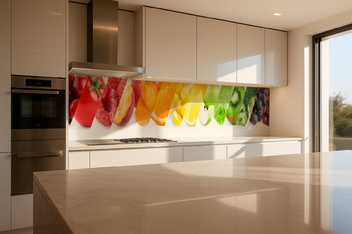 Küchenrückwand Buntes Obst & Gemüse