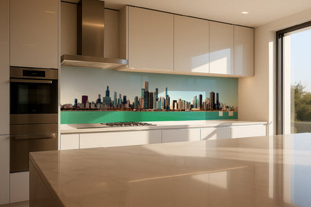 Küchenrückwand Stadtansicht am See