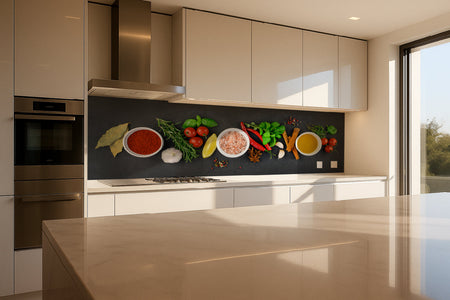 Küchenrückwand Gewürze und Kräuter