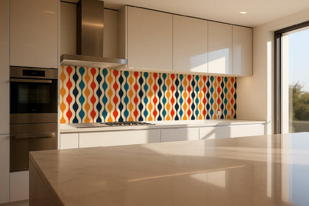 Küchenrückwand Retro Wellen