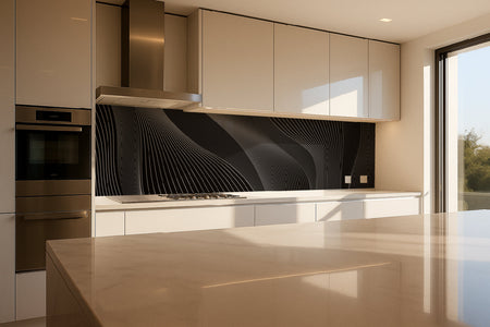 Küchenrückwand Schwarz Weiß Linien
