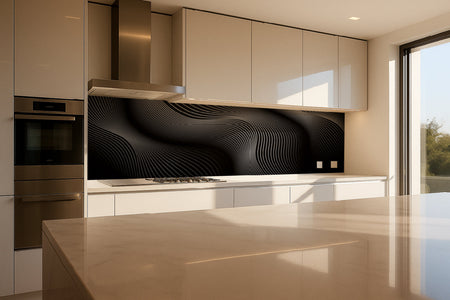 Küchenrückwand Schwarz Abstrakte Linien