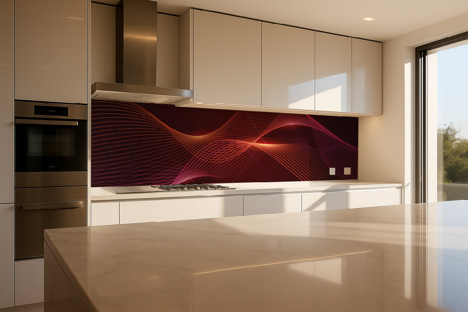 Küchenrückwand Modern Abstrakt Wellen