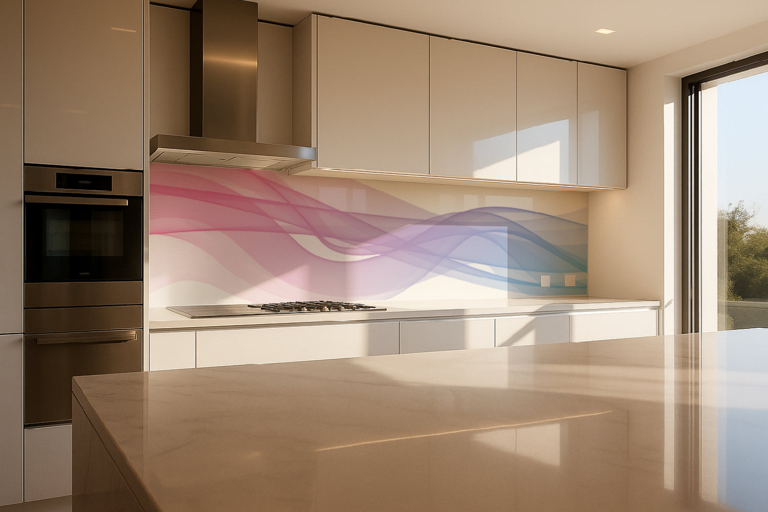 Küchenrückwand Pastell Wellenmuster