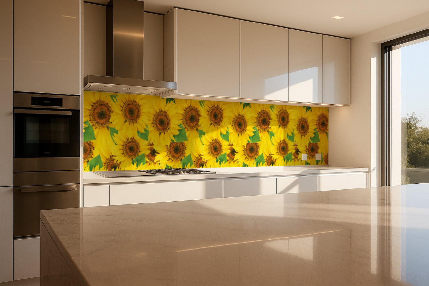Küchenrückwand Sonnenblumenfeld Gelb