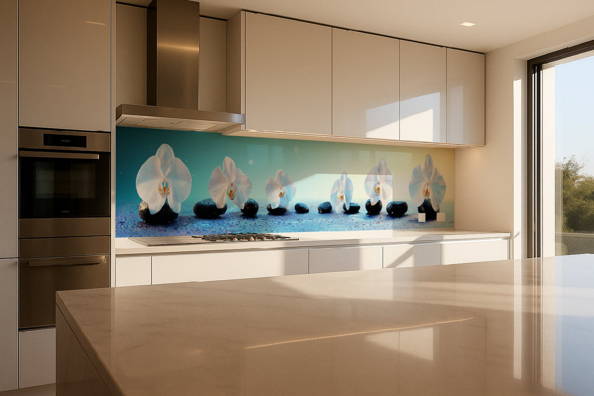 Küchenrückwand Spa Motiv mit Blüten