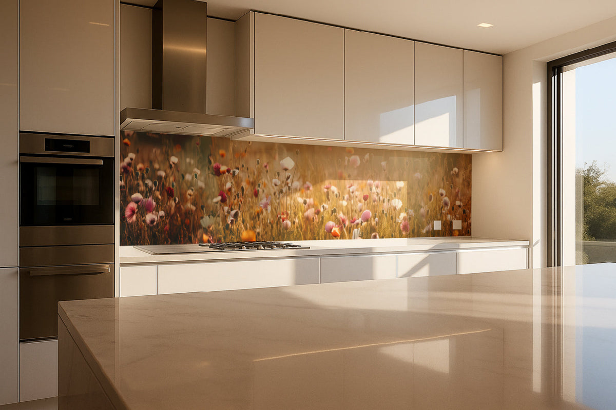 Küchenrückwand Blütenfeld Naturmotiv