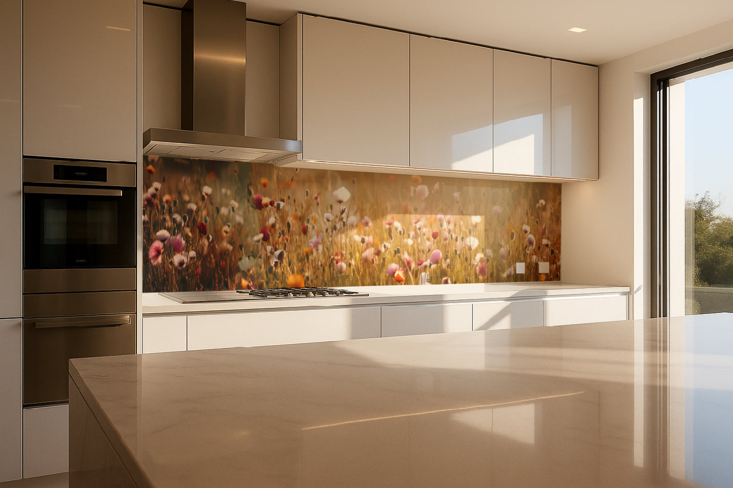 Küchenrückwand Blütenfeld Naturmotiv