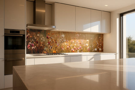Küchenrückwand Blütenfeld Naturmotiv