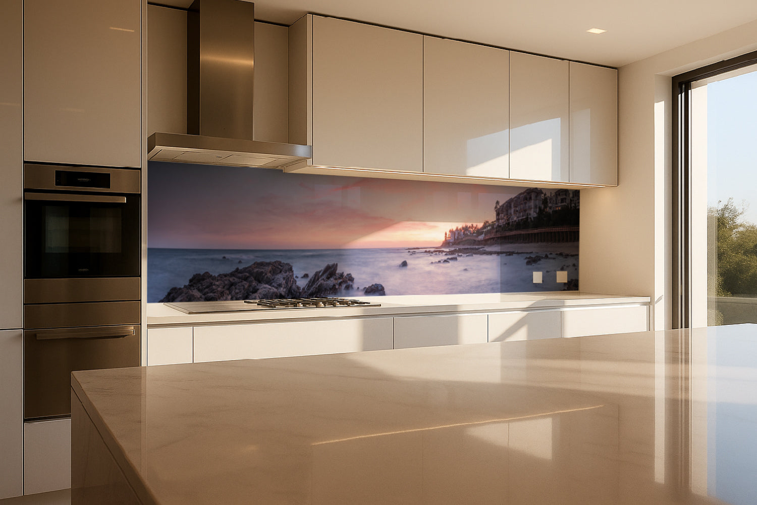 Küchenrückwand Meeresküste bei Sonnenuntergang