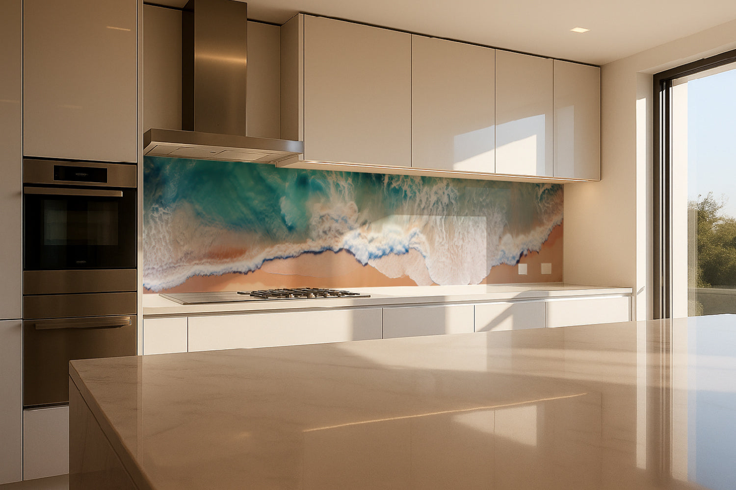 Küchenrückwand Meereswellen am Strand