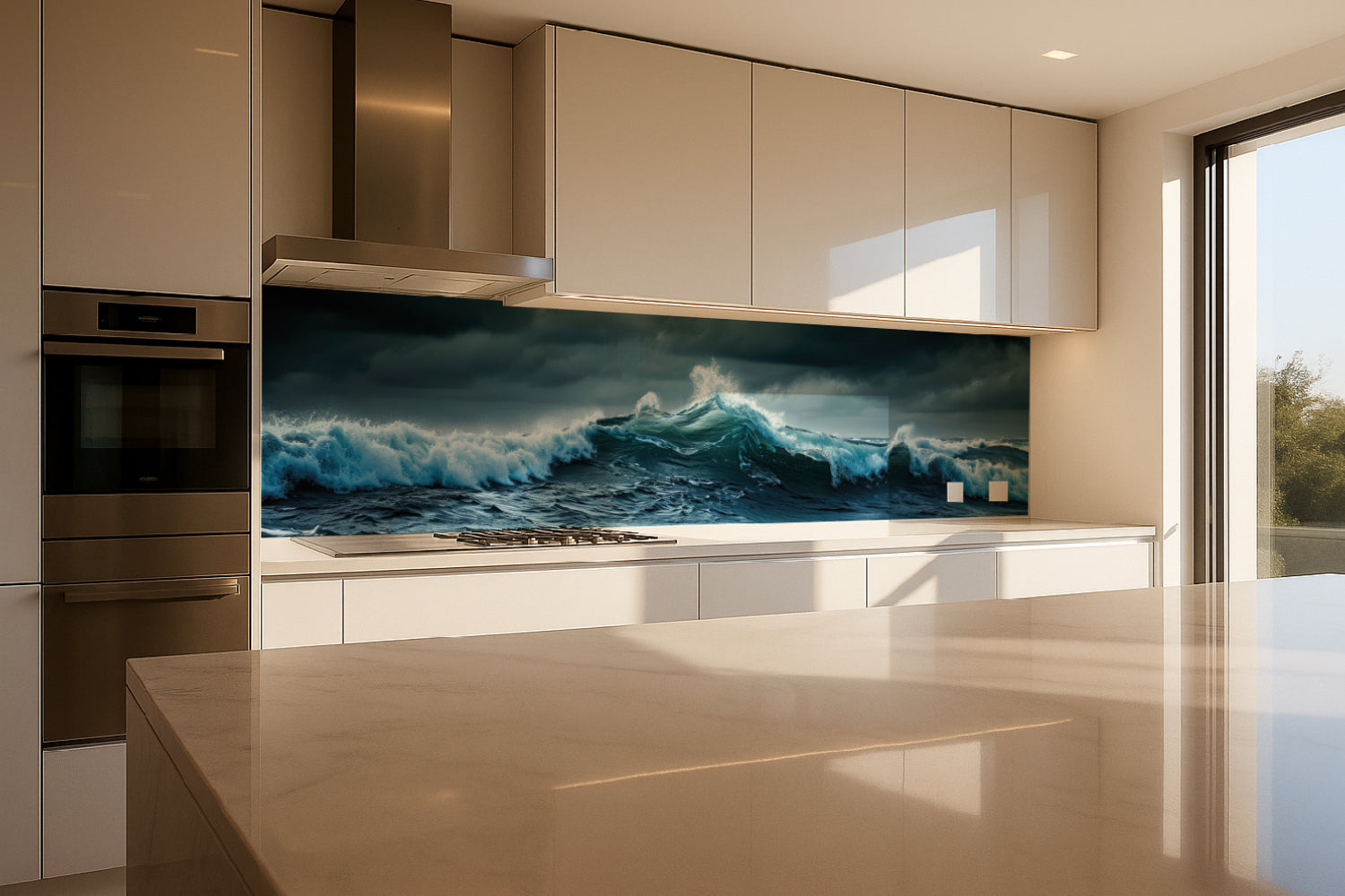 Küchenrückwand Sturm über dem Ozean