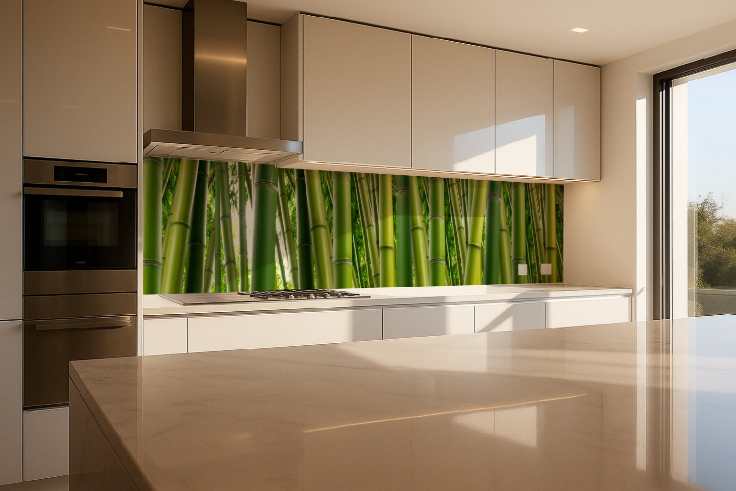 Küchenrückwand Grüner Bambuswald