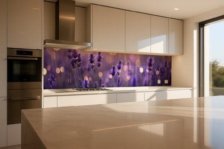 Küchenrückwand Lavendelblüten im Abendlicht