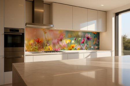 Küchenrückwand Bunte Blumenwiese