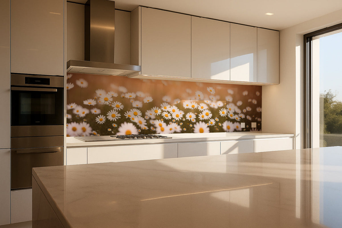 Küchenrückwand Gänseblümchenwiese