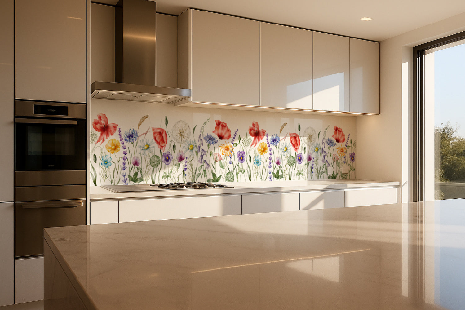 Küchenrückwand Blumen Aquarell