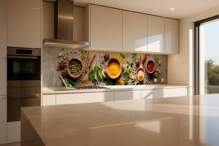 Küchenrückwand Gewürze und Kräuter