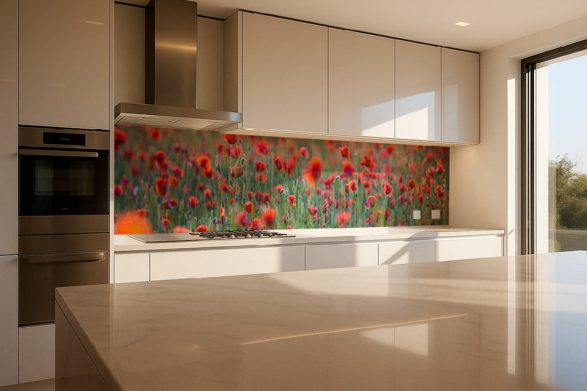 Küchenrückwand Rotes Mohnfeld