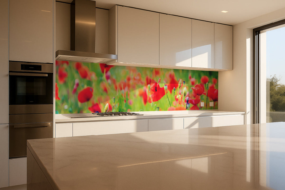 Küchenrückwand Mohnblumen Wiese