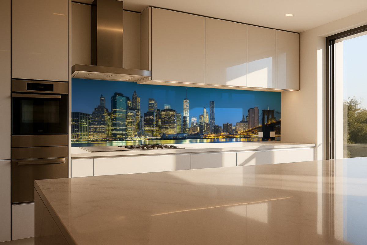 Küchenrückwand Skyline bei Nacht
