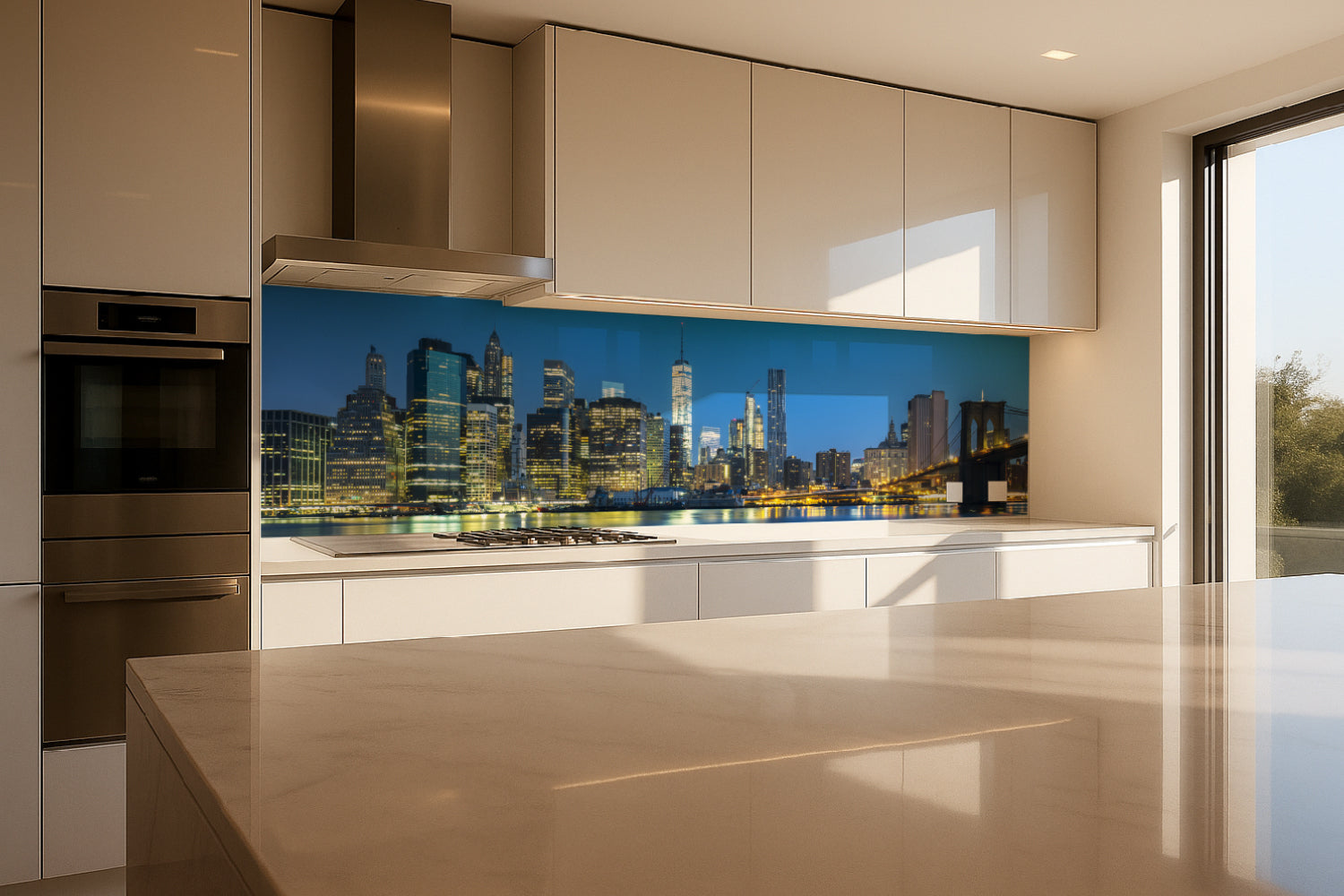 Küchenrückwand Skyline bei Nacht