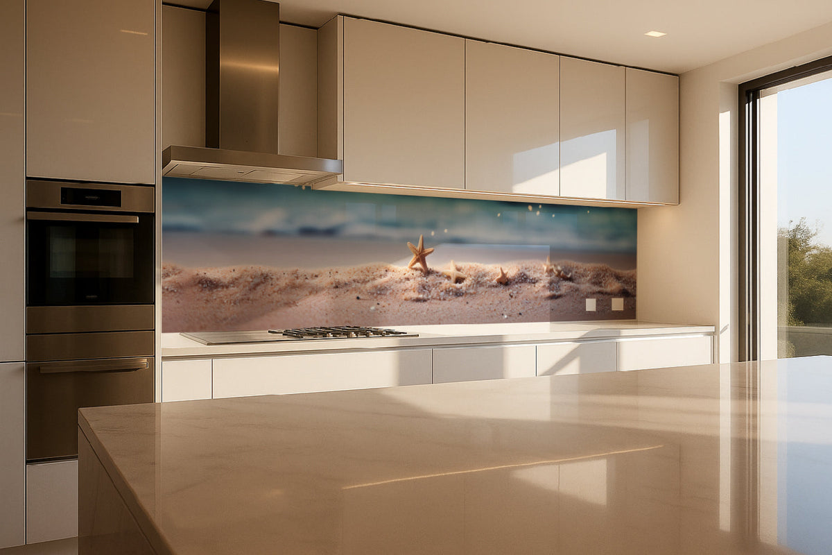 Küchenrückwand Seesterne am Strand