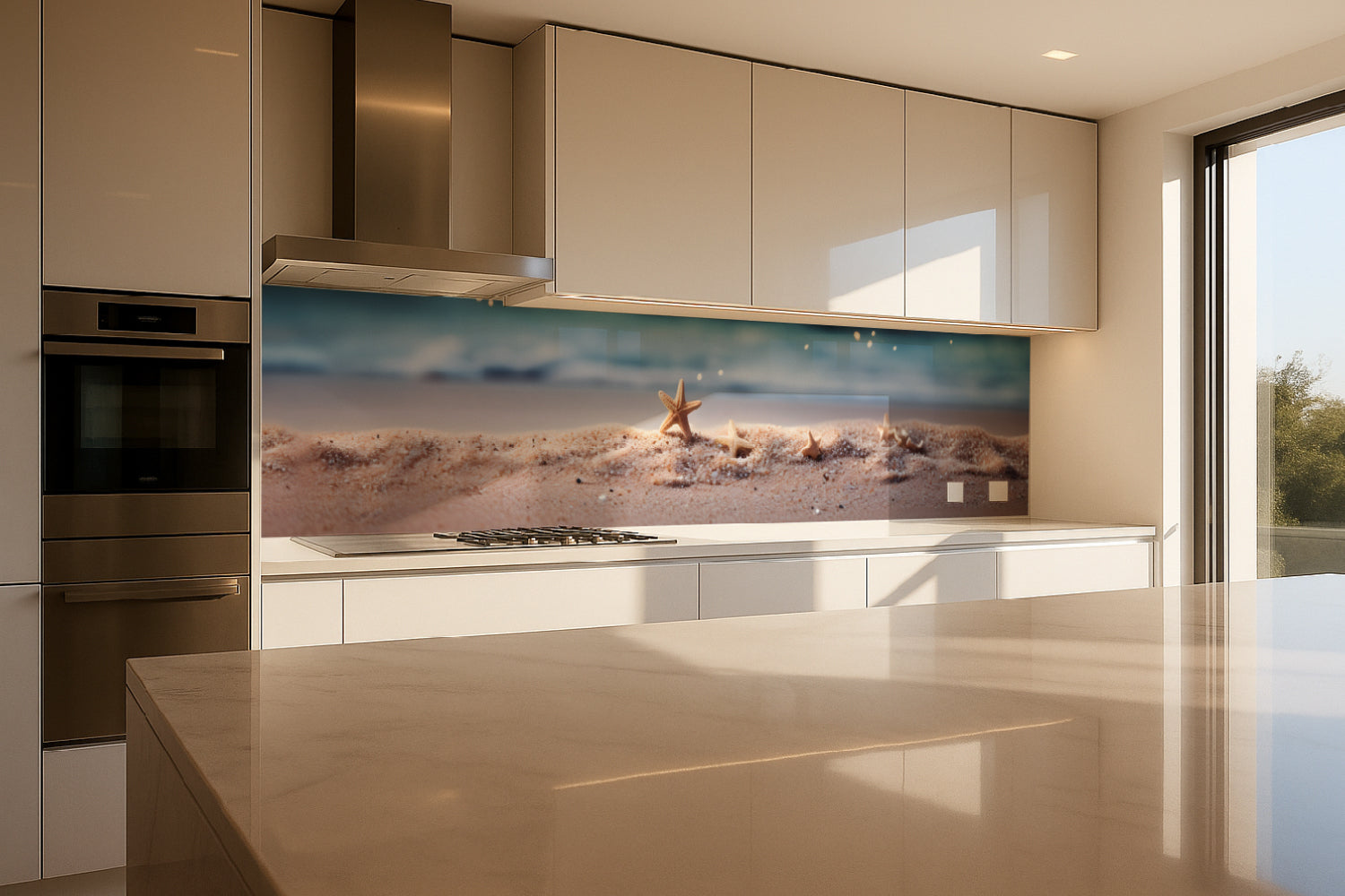 Küchenrückwand Seesterne am Strand