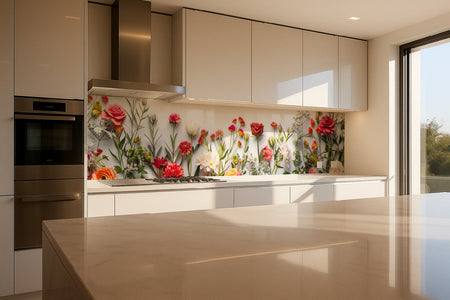 Küchenrückwand Bunte Blumen