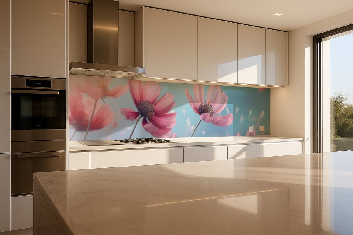 Küchenrückwand Rosa Blüten