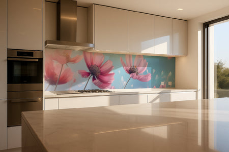 Küchenrückwand Rosa Blüten