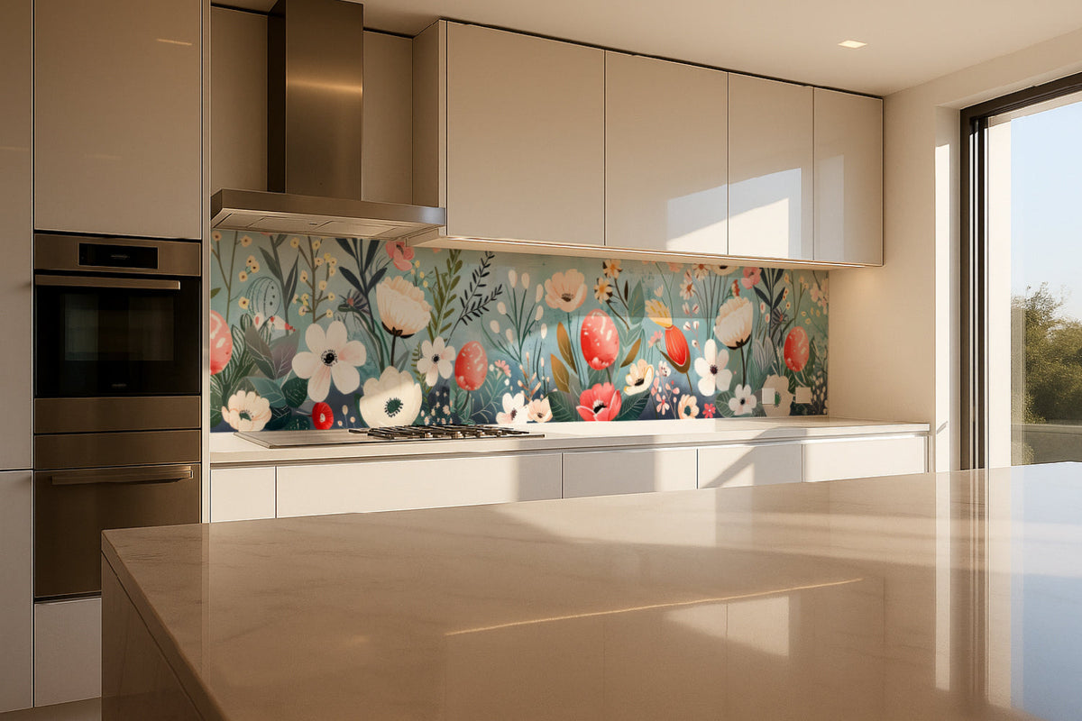 Küchenrückwand Florales Aquarellmotiv