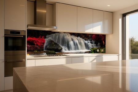 Küchenrückwand Wasserfall im Herbstwald
