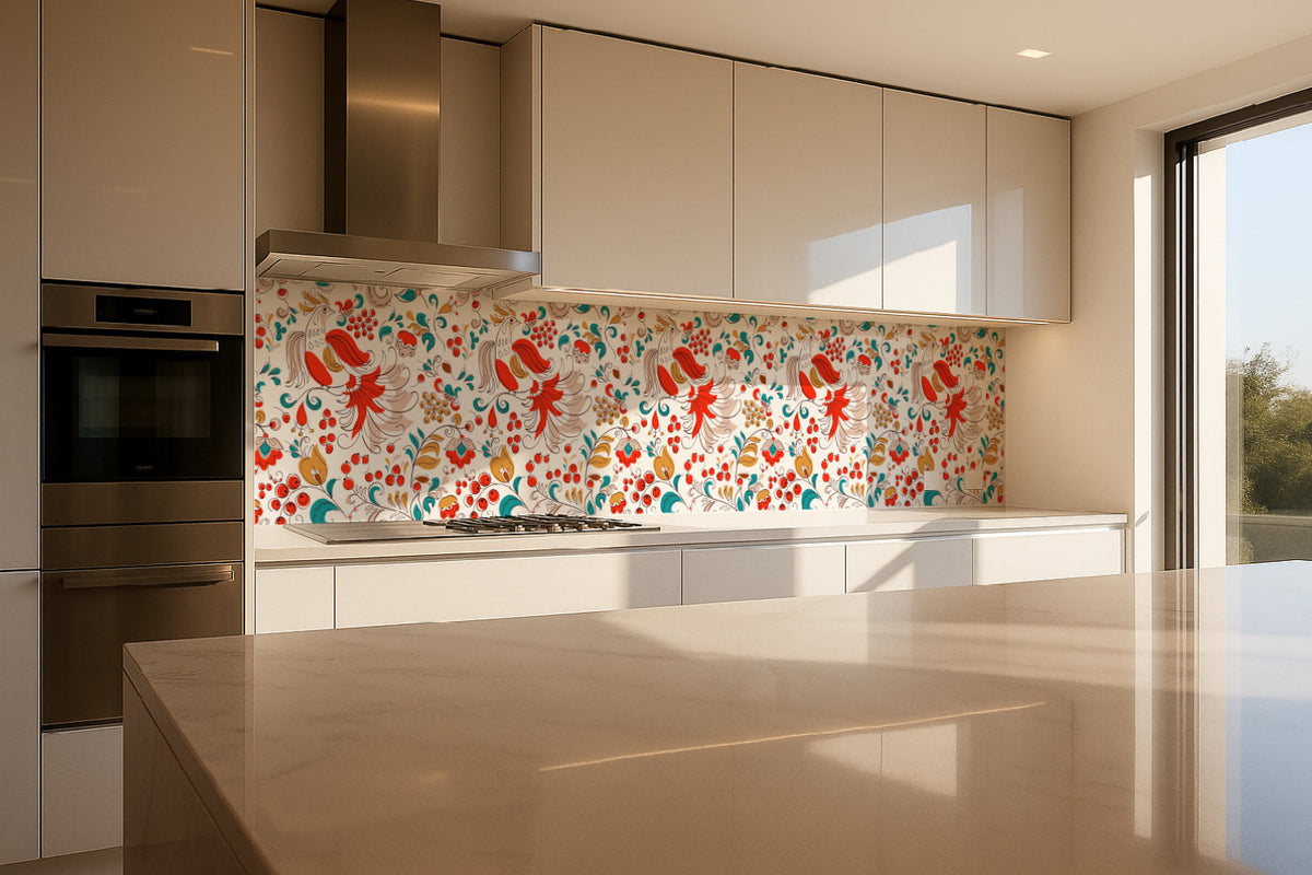 Küchenrückwand Buntes Folklore-Muster