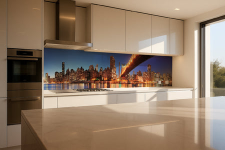 Küchenrückwand Skyline bei Nacht