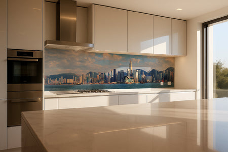 Küchenrückwand Skyline am Meer