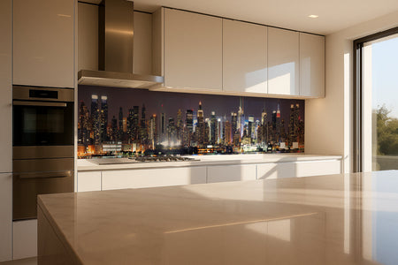 Küchenrückwand Skyline bei Nacht