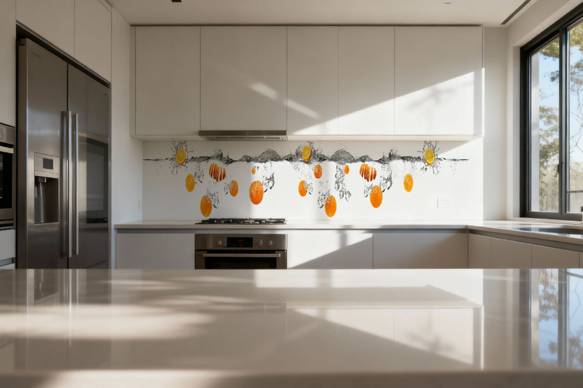 Küchenrückwand Orange Spritzwasser
